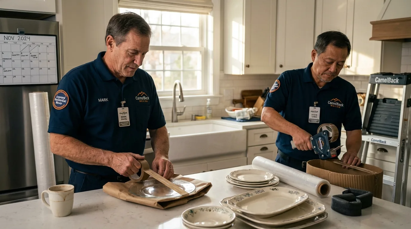 Professional crew packing kitchen dishware in Ottawa, KS